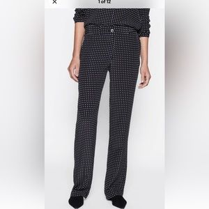 Equipment Lita Polka Dot Silk Trouser Pants True Black/Bright White - Size 4